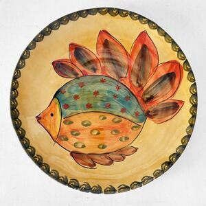 Italica Ars Italy Hand Painted Ceramic‎ Fish Dinner Plate 10.5" Artsy Coastal